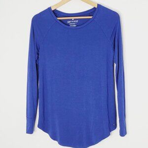 Soft & Sexy Women's Blue Long Sleeve Round Neck Pullover Shirt Size XS